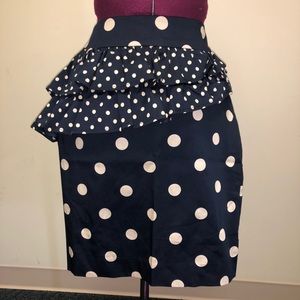 Navy polka dot skirt